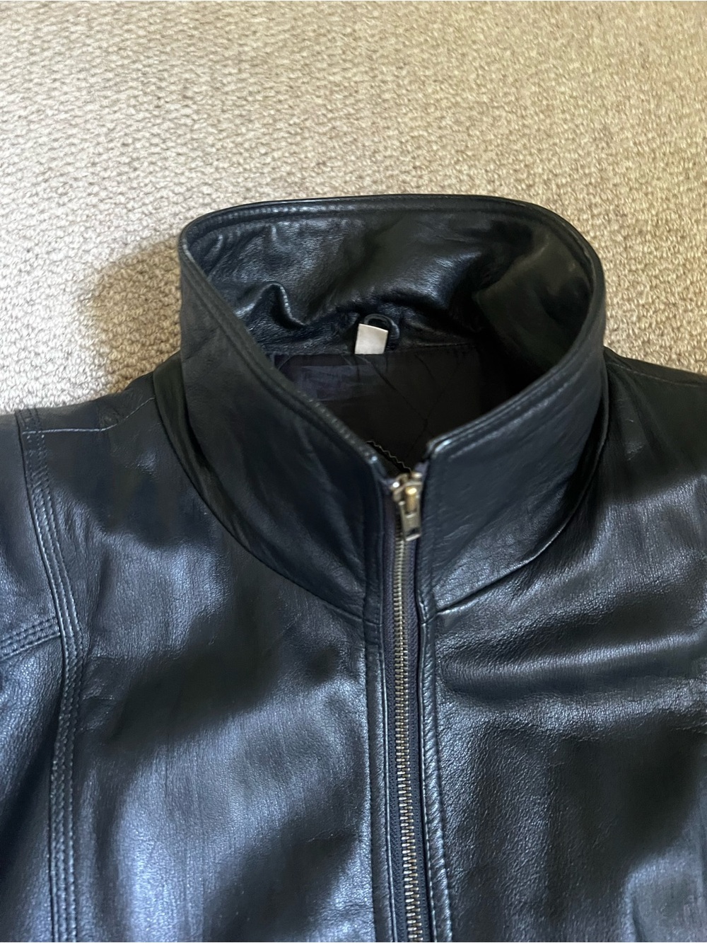 Falls Creek | Funnel Neck Bomber Jacket- Blk Leather | Sz XL-T
